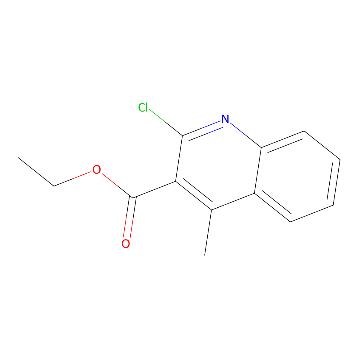 Ethyl 2-chloro-4-methylquinoline-3-carboxylate molecular structure, CAS 251902-62-2