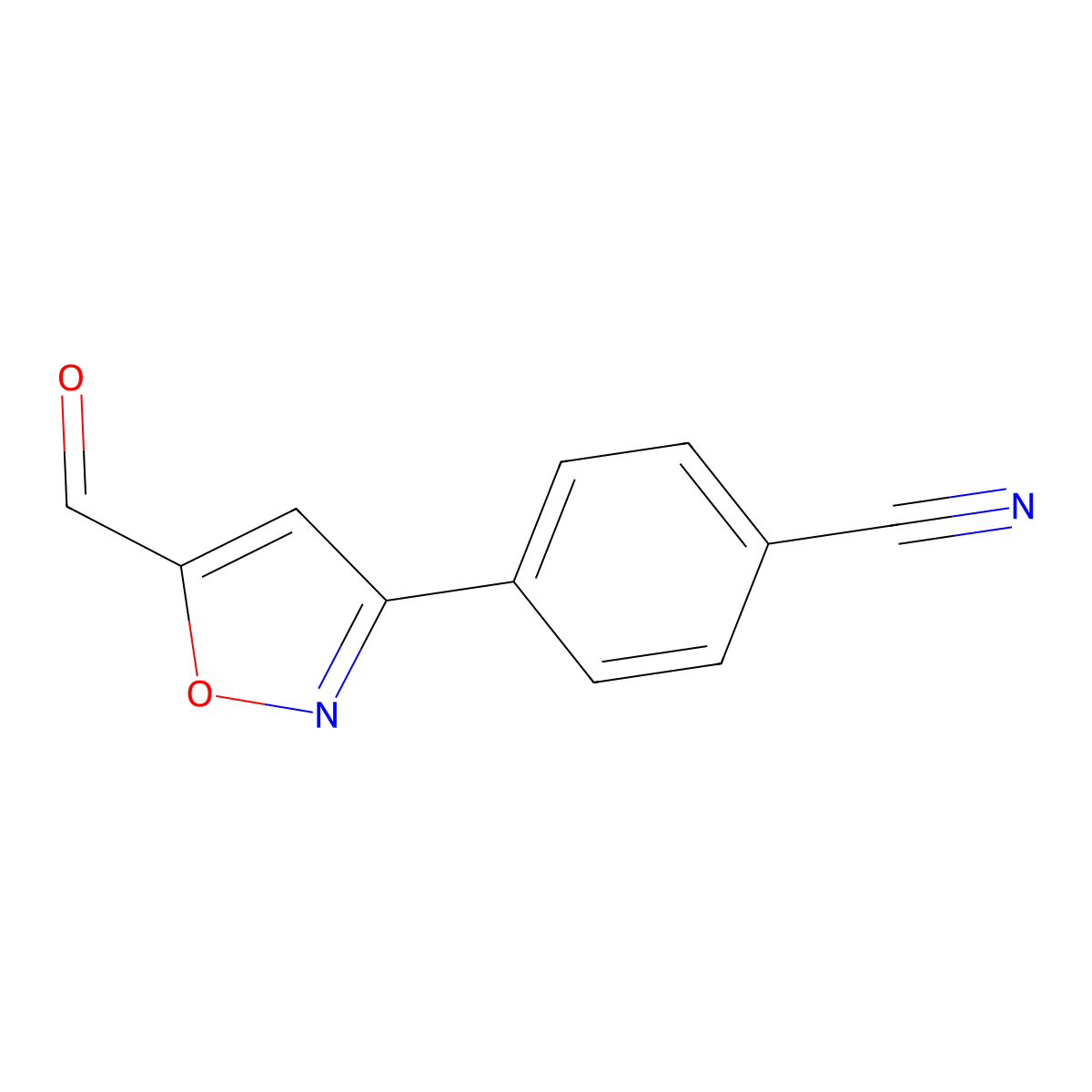 4-(5-Formyl-1,2-oxazol-3-yl)benzonitrile molecular structure, CAS 251912-66-0