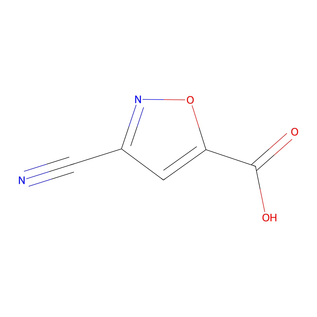 3-Cyano-5-isoxazolecarboxylic acid molecular structure, CAS 251912-76-2