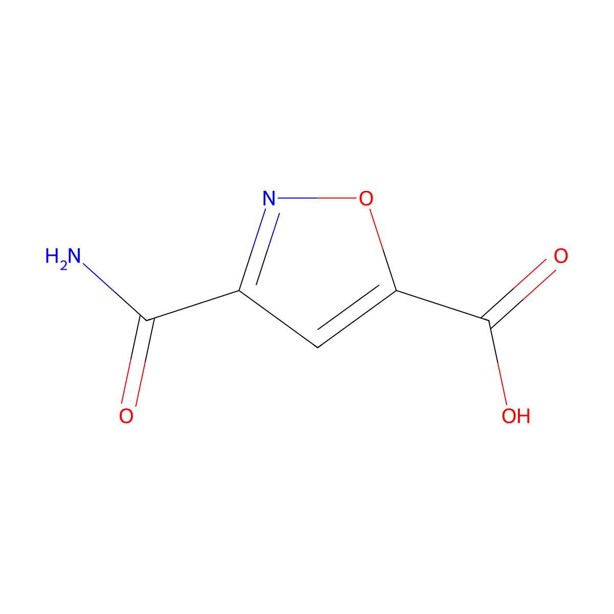3-Carbamoyl-1,2-oxazole-5-carboxylic acid molecular structure, CAS 251912-77-3