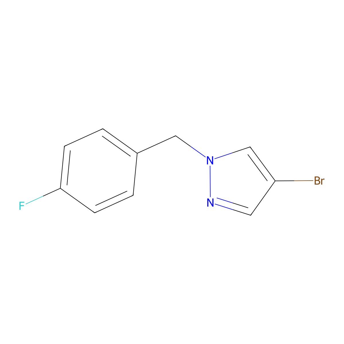 4-Bromo-1-(4-fluorobenzyl)-1H-pyrazole molecular structure, CAS 251925-14-1
