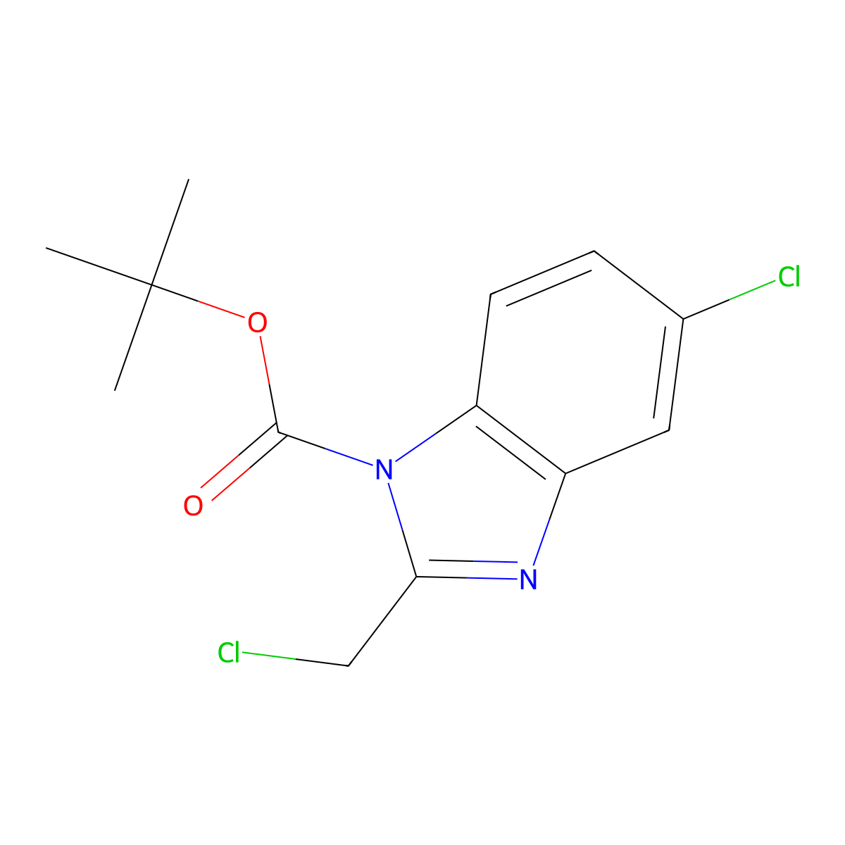 tert-Butyl 5-chloro-2-(chloromethyl)-1H-benzo[d]imidazole-1-carboxylate molecular structure, CAS 251937-22-1