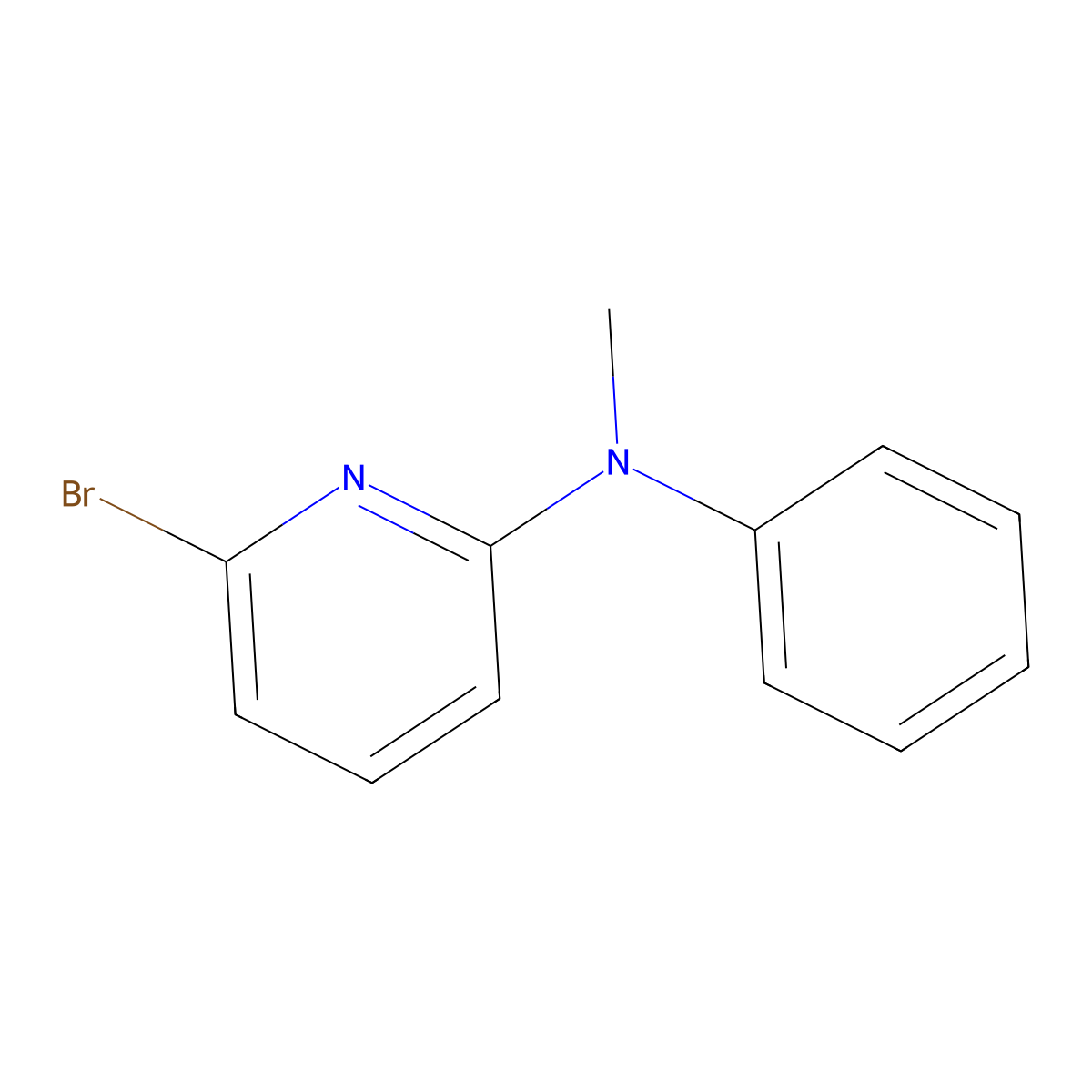 6-bromo-N-methyl-N-phenylpyridin-2-amine molecular structure, CAS 25194-53-0