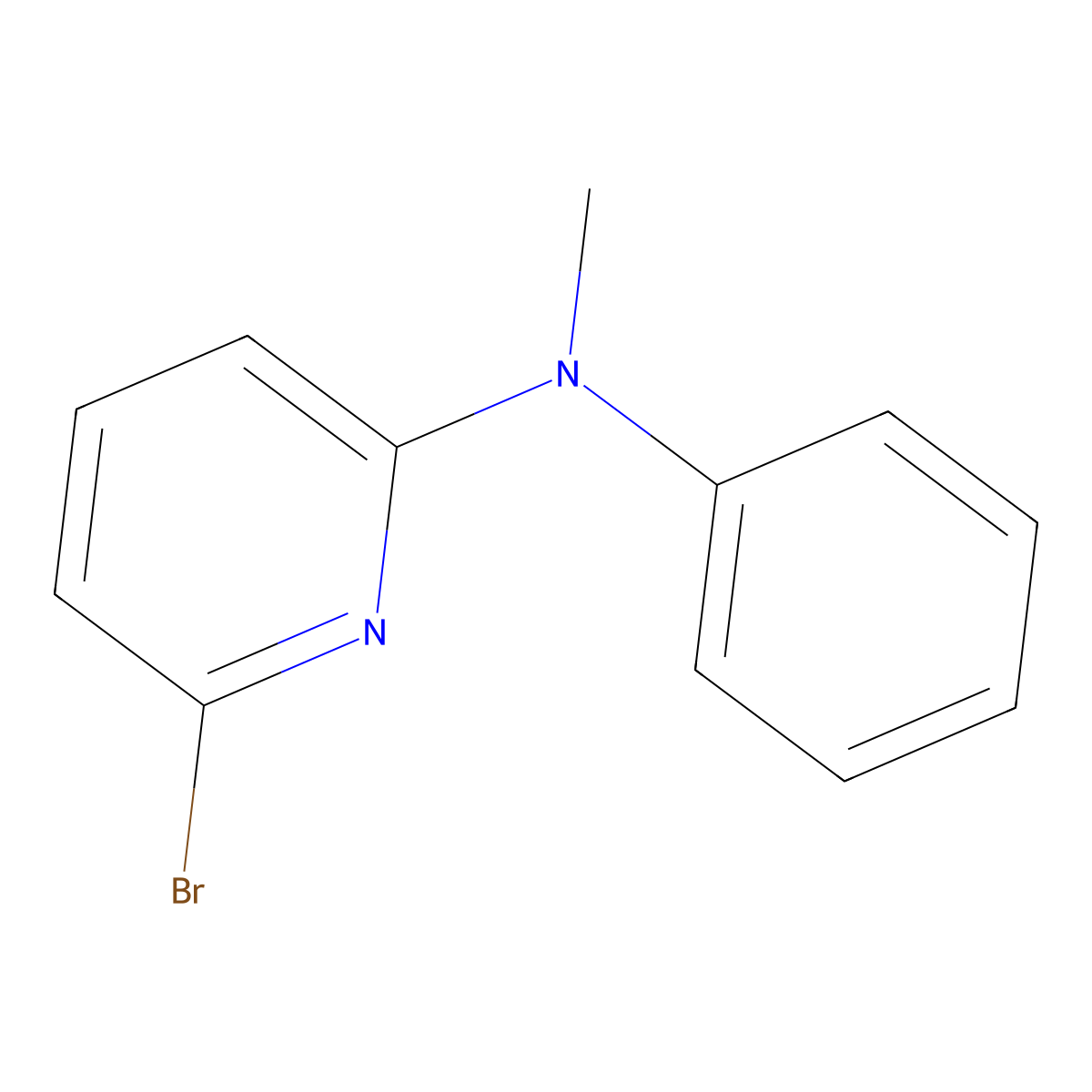 6-bromo-N-methyl-N-phenylpyridin-2-amine molecular structure, CAS 25194-53-0