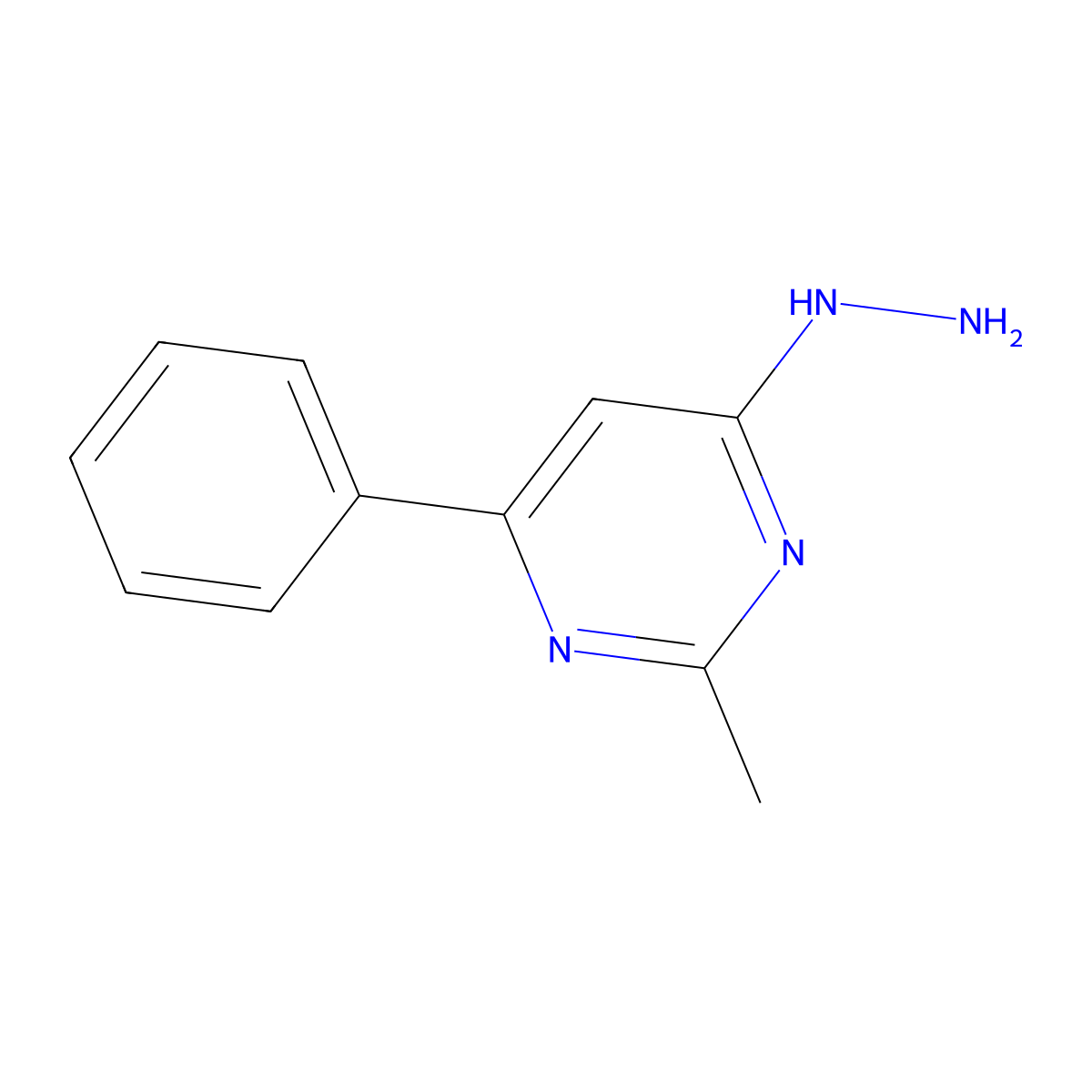 4-Hydrazinyl-2-methyl-6-phenylpyrimidine molecular structure, CAS 25194-59-6