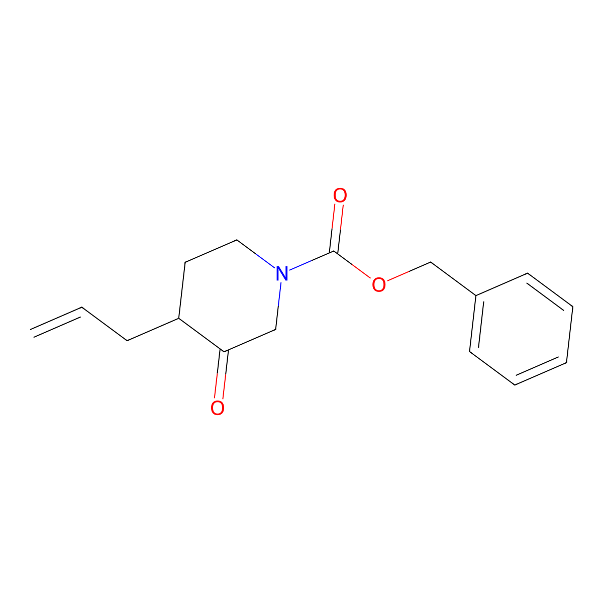 Benzyl 4-allyl-3-oxopiperidine-1-carboxylate molecular structure, CAS 251956-13-5