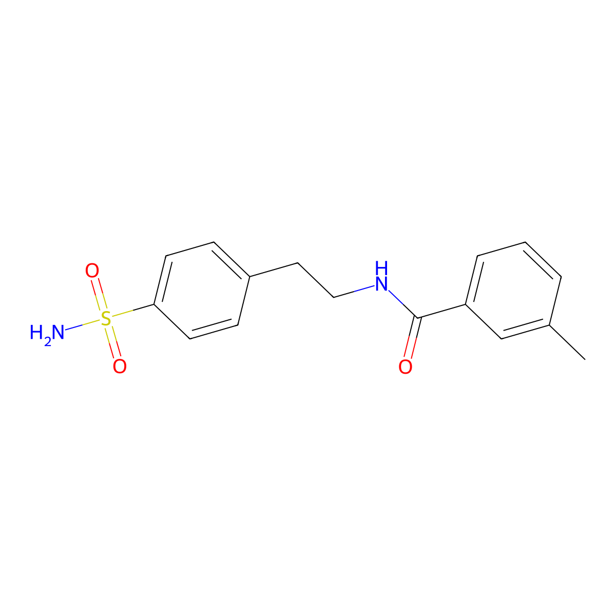 3-methyl-N-[2-(4-sulfamoylphenyl)ethyl]benzamide molecular structure, CAS 25197-67-5