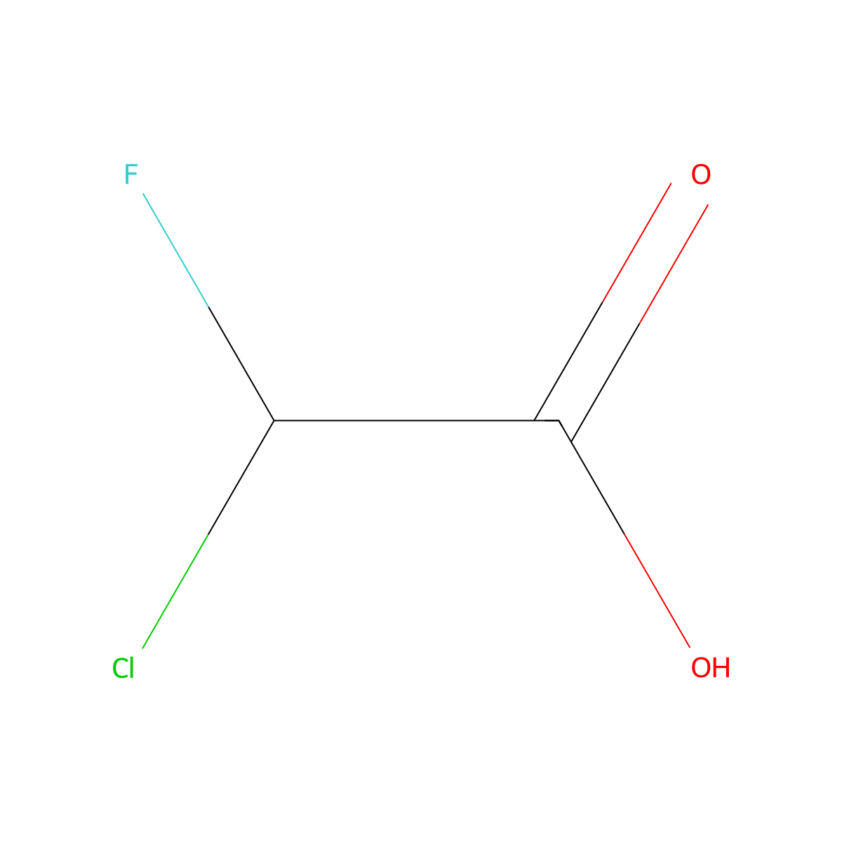 (2S)-2-chloro-2-fluoroacetic acid molecular structure, CAS 25197-75-5