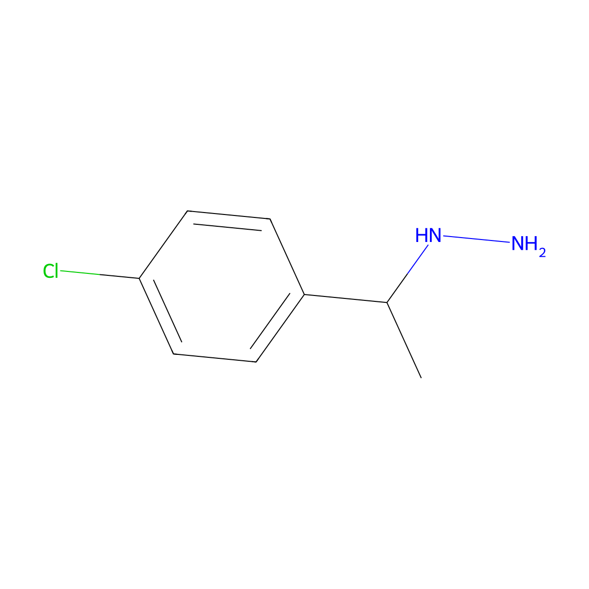 1-(1-(4-Chlorophenyl)ethyl)hydrazine molecular structure, CAS 25198-47-4