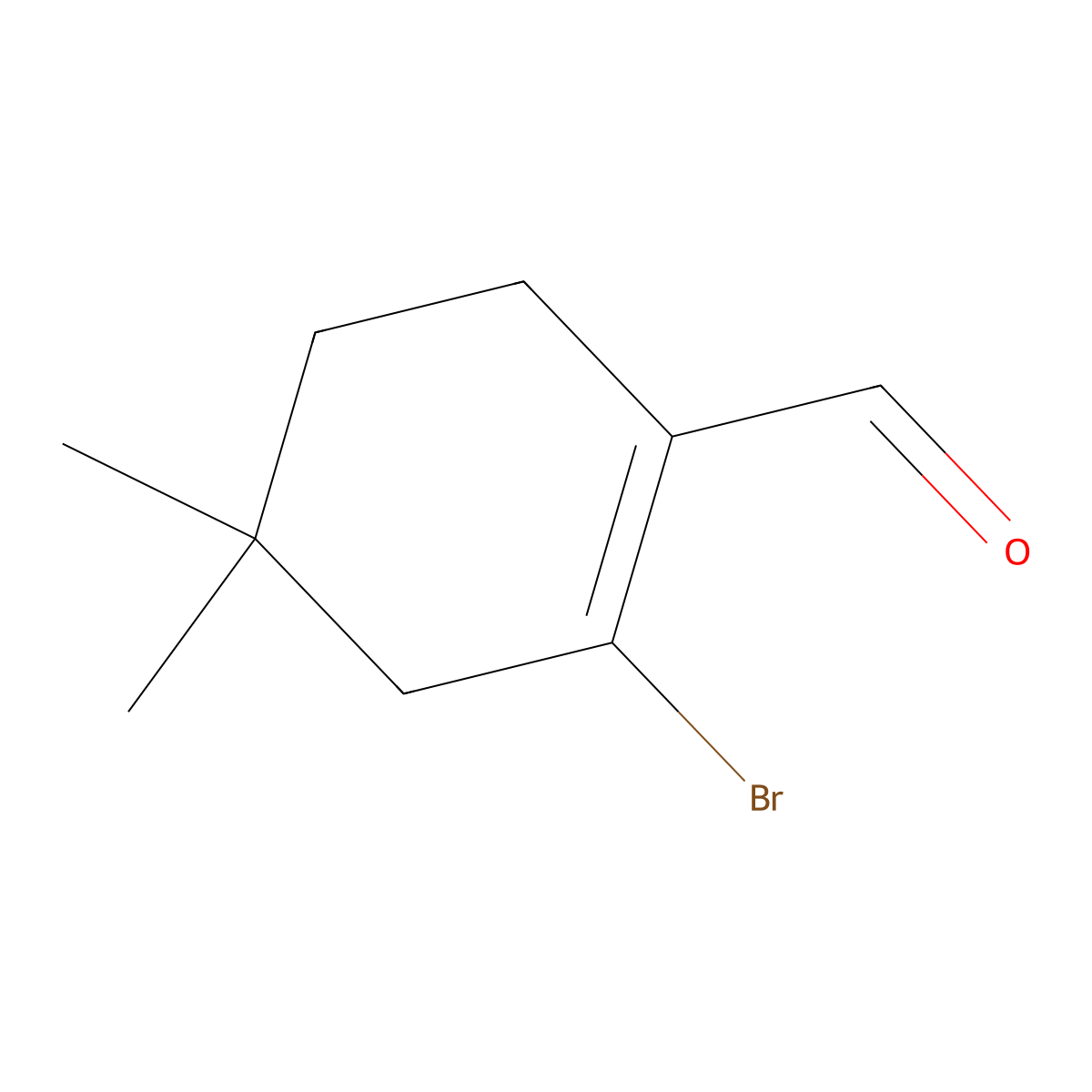 2-Bromo-4,4-dimethylcyclohex-1-enecarbaldehyde molecular structure, CAS 251980-67-3