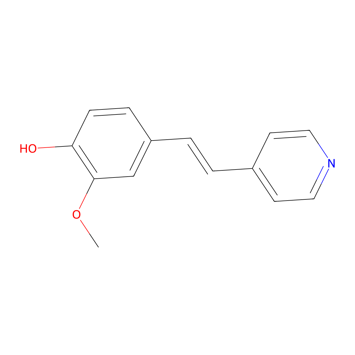 4-[2-(4-Pyridinyl)ethenyl]-2-methoxyphenol molecular structure, CAS 251981-73-4