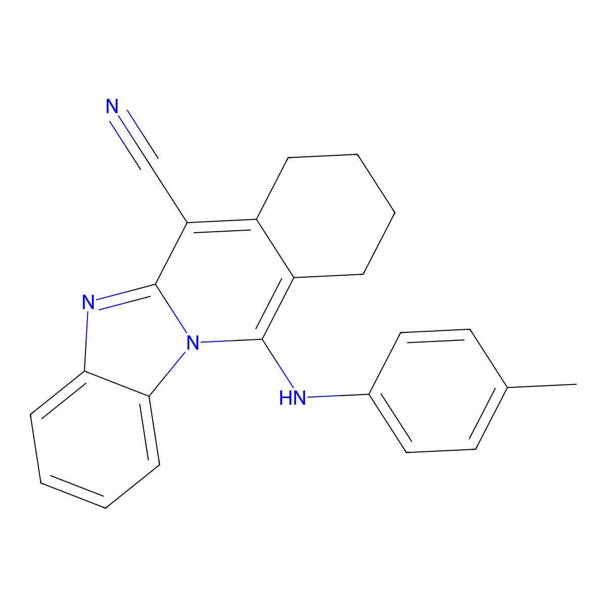 11-(4-Methylanilino)-7,8,9,10-tetrahydrobenzimidazolo[1,2-b]isoquinoline-6-carbonitrile molecular structure, CAS 251983-44-5
