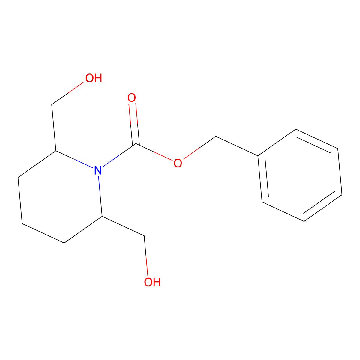 Benzyl (2R,6S)-2,6-bis(hydroxymethyl)piperidine-1-carboxylate molecular structure, CAS 251983-86-5