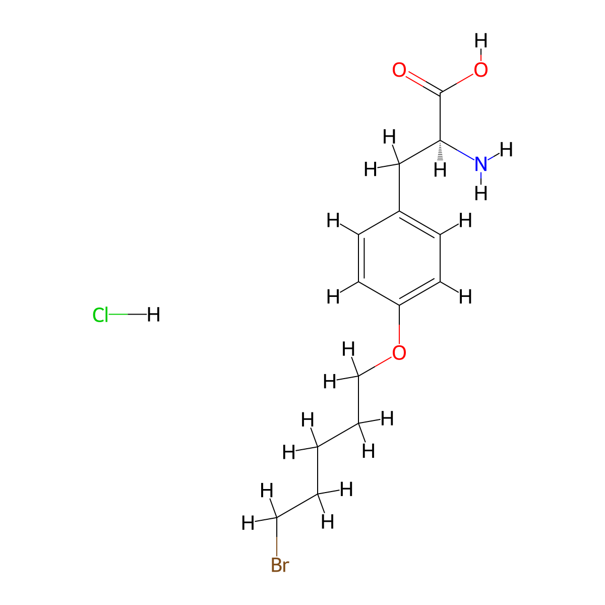 (S)-2-Amino-3-(4-((5-bromopentyl)oxy)phenyl)propanoic acid hydrochloride molecular structure, CAS 2519847-85-7