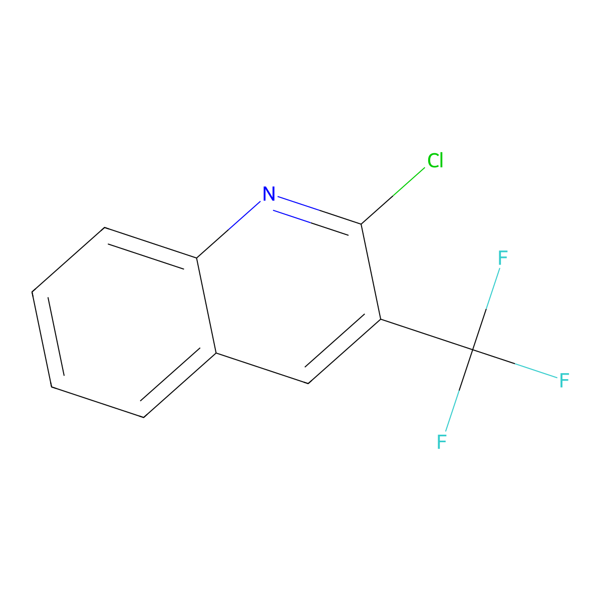 2-Chloro-3-(trifluoromethyl)quinoline molecular structure, CAS 25199-86-4
