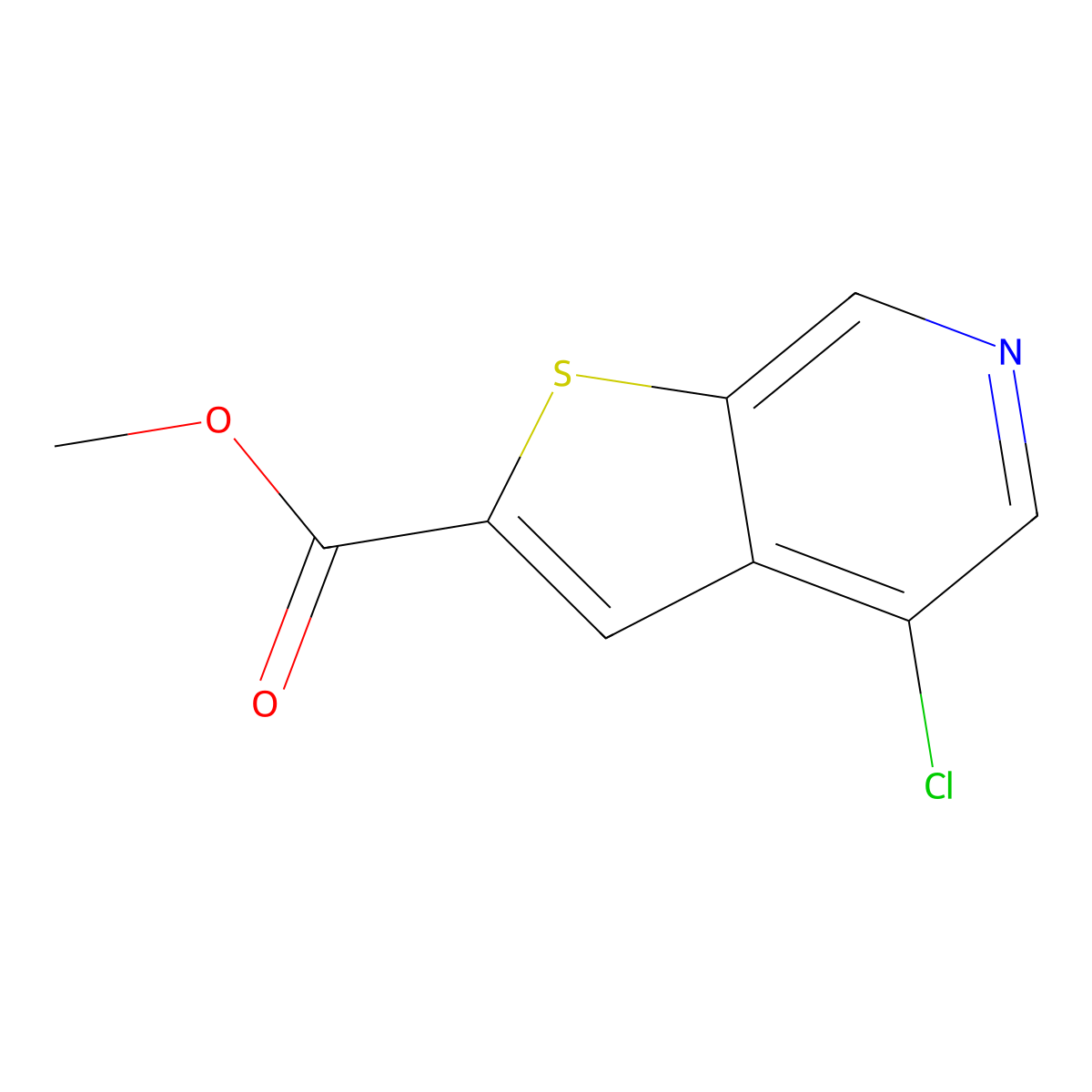 Methyl 4-chlorothieno[2,3-c]pyridine-2-carboxylate molecular structure, CAS 251996-85-7