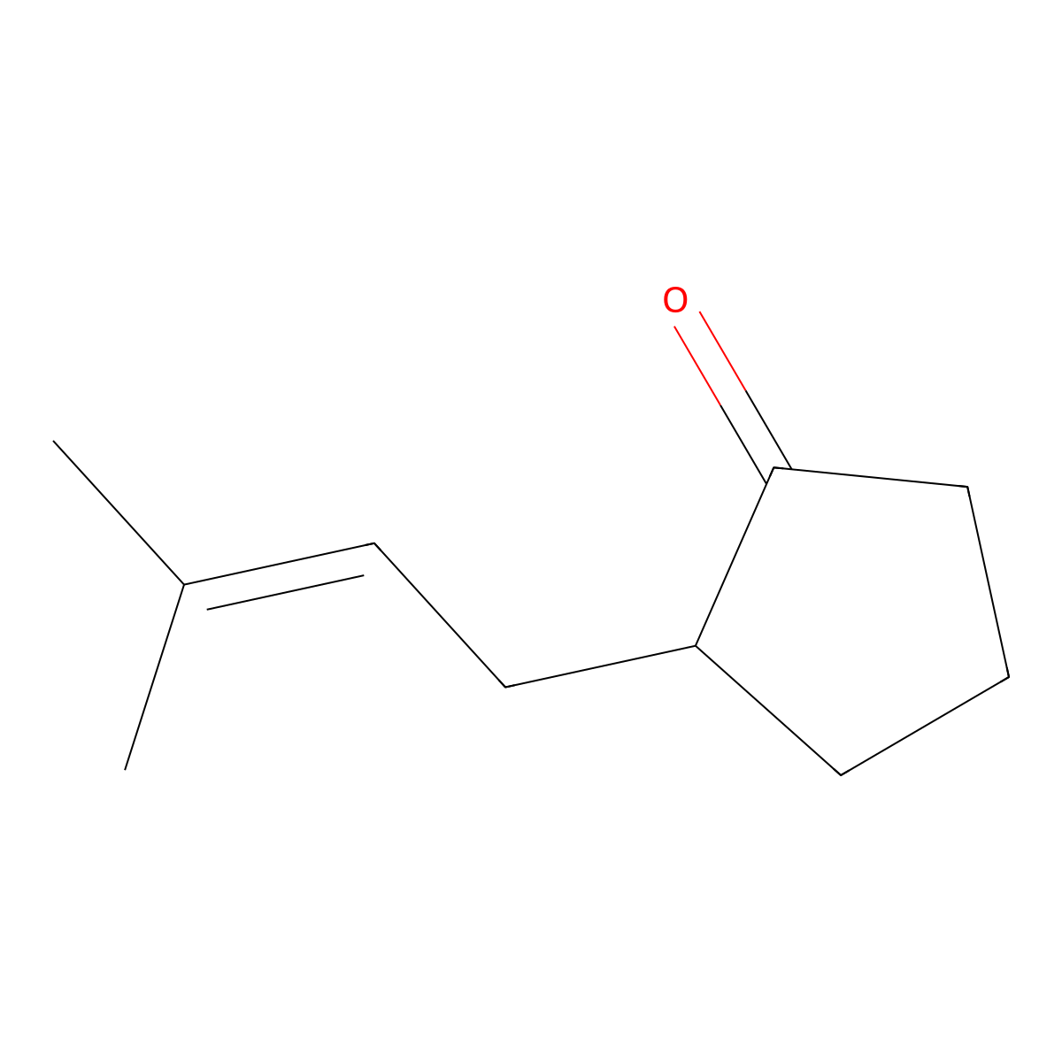 2-(3-Methyl-2-butenyl)cyclopentanone molecular structure, CAS 2520-60-7