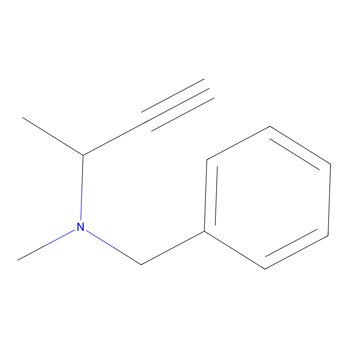 N-benzyl-N,1-dimethyl-2-propynylamine molecular structure, CAS 2520-98-1