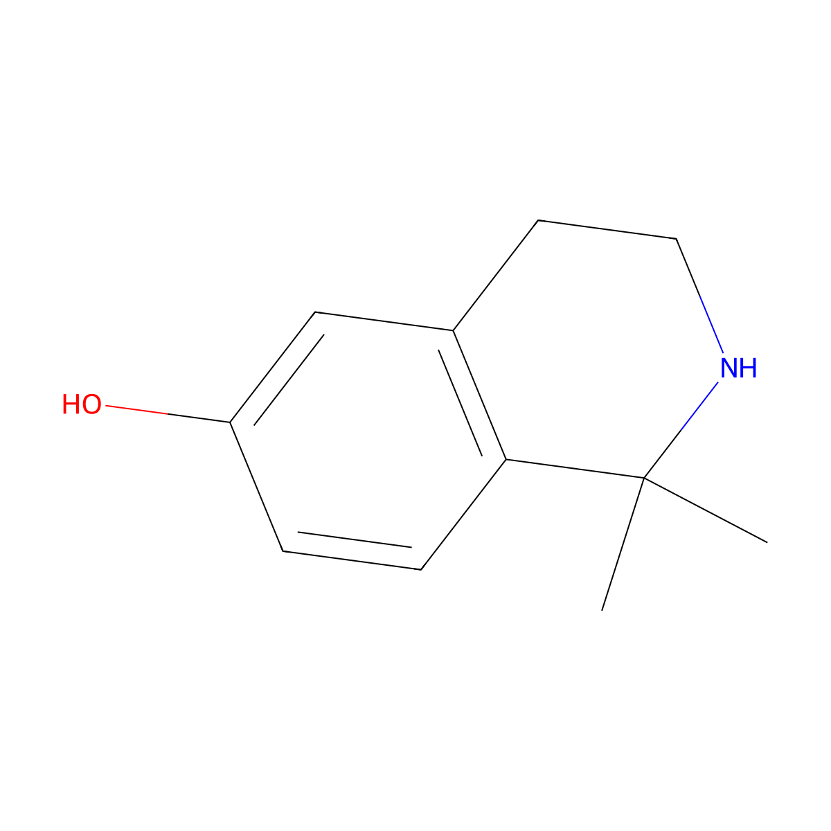 1,1-Dimethyl-1,2,3,4-tetrahydroisoquinolin-6-ol molecular structure, CAS 25200-13-9