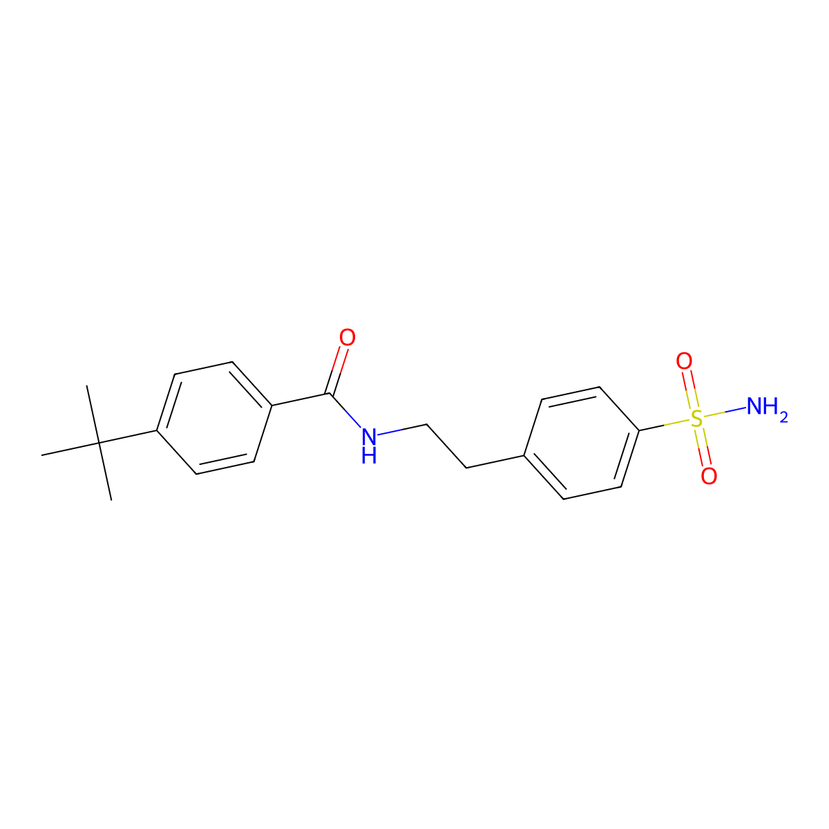 4-(4-tert-Butylphenylcarboxamidoethyl)benzenesulfonamide molecular structure, CAS 25200-26-4