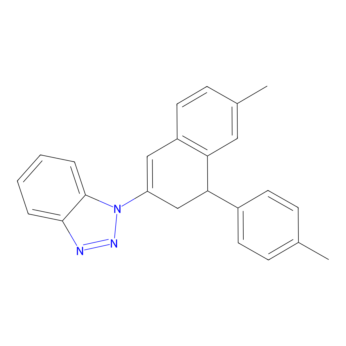 1-[6-Methyl-4-(4-methylphenyl)-3,4-dihydronaphthalen-2-yl]-1H-1,2,3-benzotriazole molecular structure, CAS 252001-41-5