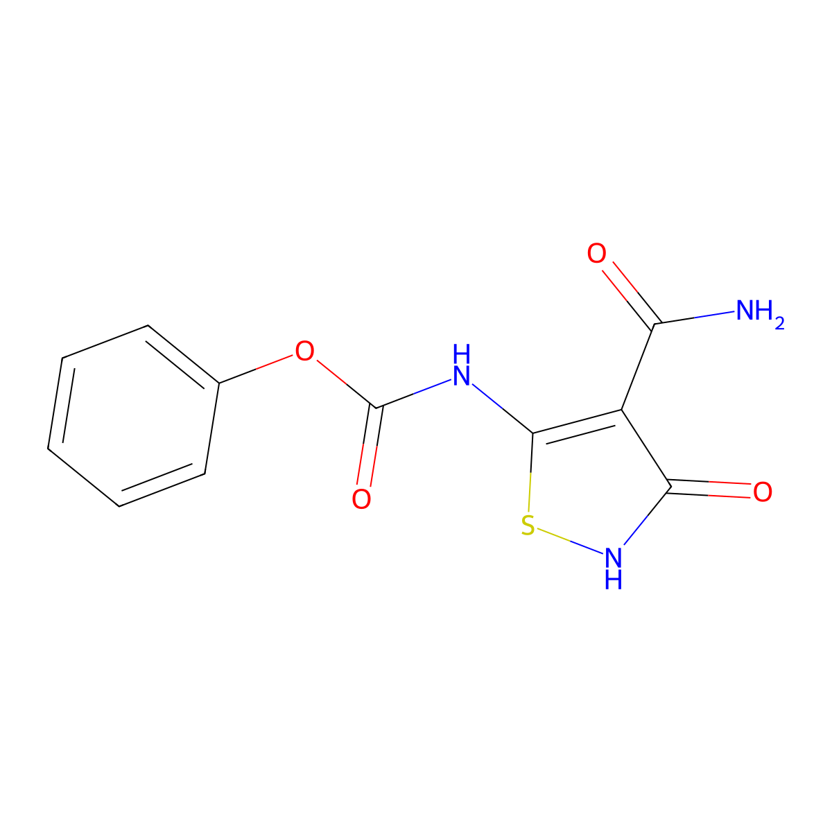 (4-CarbaMoyl-3-hydroxy-isothiazol-5-yl)-carbaMic acid phenyl ester molecular structure, CAS 252004-30-1