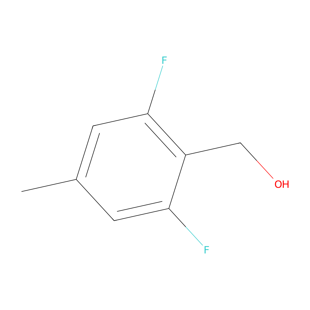 (2,6-Difluoro-4-methylphenyl)methanol molecular structure, CAS 252004-32-3