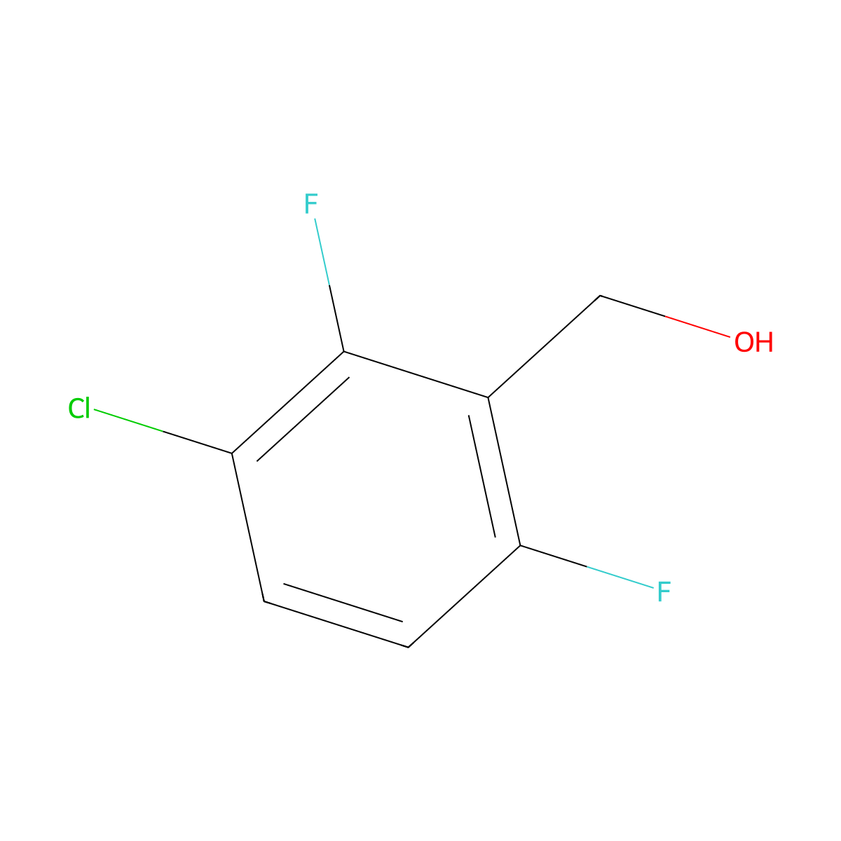 3-Chloro-2,6-difluorobenzyl alcohol molecular structure, CAS 252004-35-6
