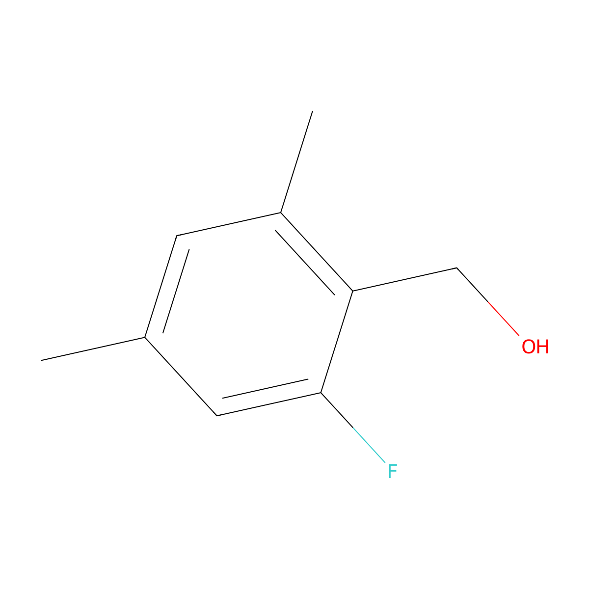 (2-Fluoro-4,6-dimethylphenyl)methanol molecular structure, CAS 252004-36-7