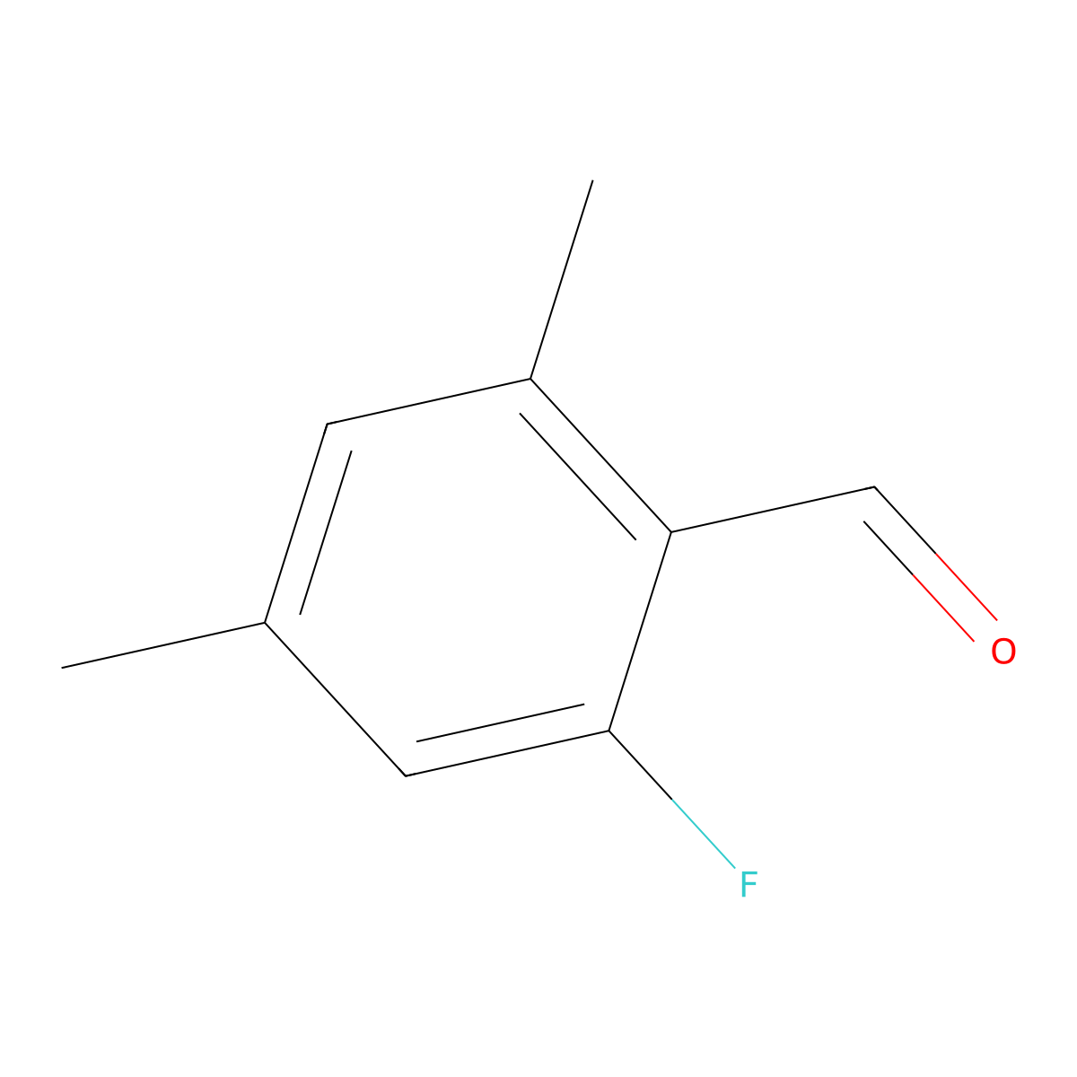 2-Fluoro-4,6-dimethylbenzaldehyde molecular structure, CAS 252004-37-8