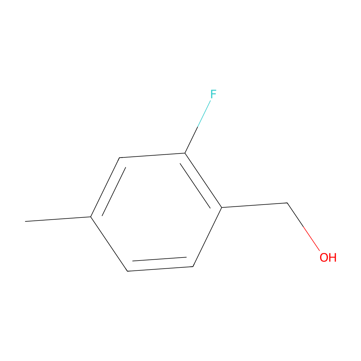 2-Fluoro-4-methylbenzyl alcohol molecular structure, CAS 252004-38-9