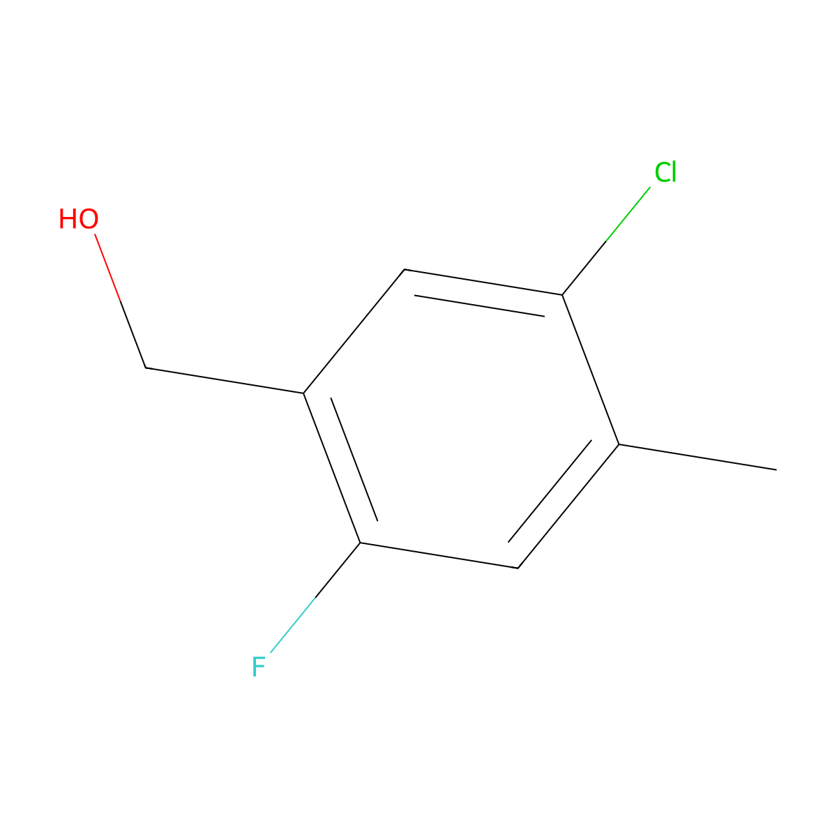 (5-Chloro-2-fluoro-4-methylphenyl)methanol molecular structure, CAS 252004-44-7