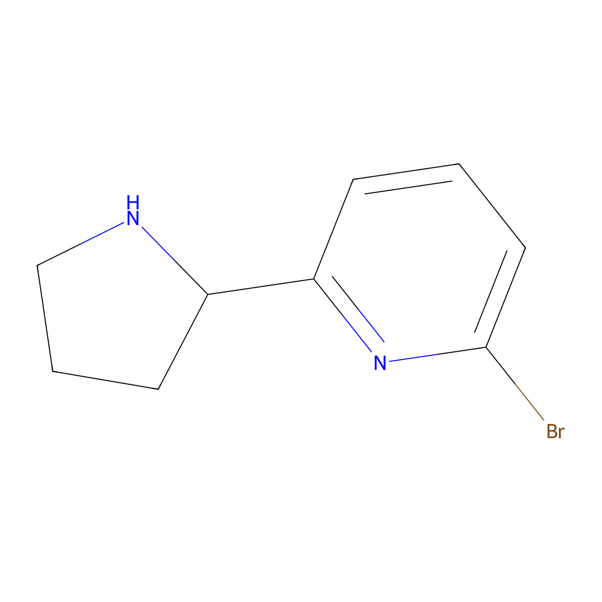 (S)-2-Bromo-6-(pyrrolidin-2-yl)pyridine molecular structure, CAS 252005-71-3