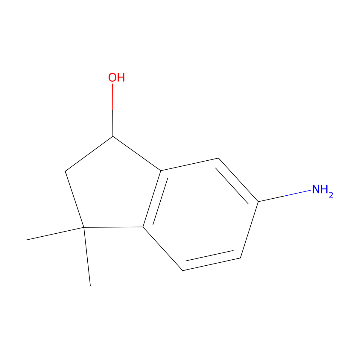 6-Amino-2,3-dihydro-3,3-dimethyl-1H-inden-1-ol molecular structure, CAS 252005-94-0