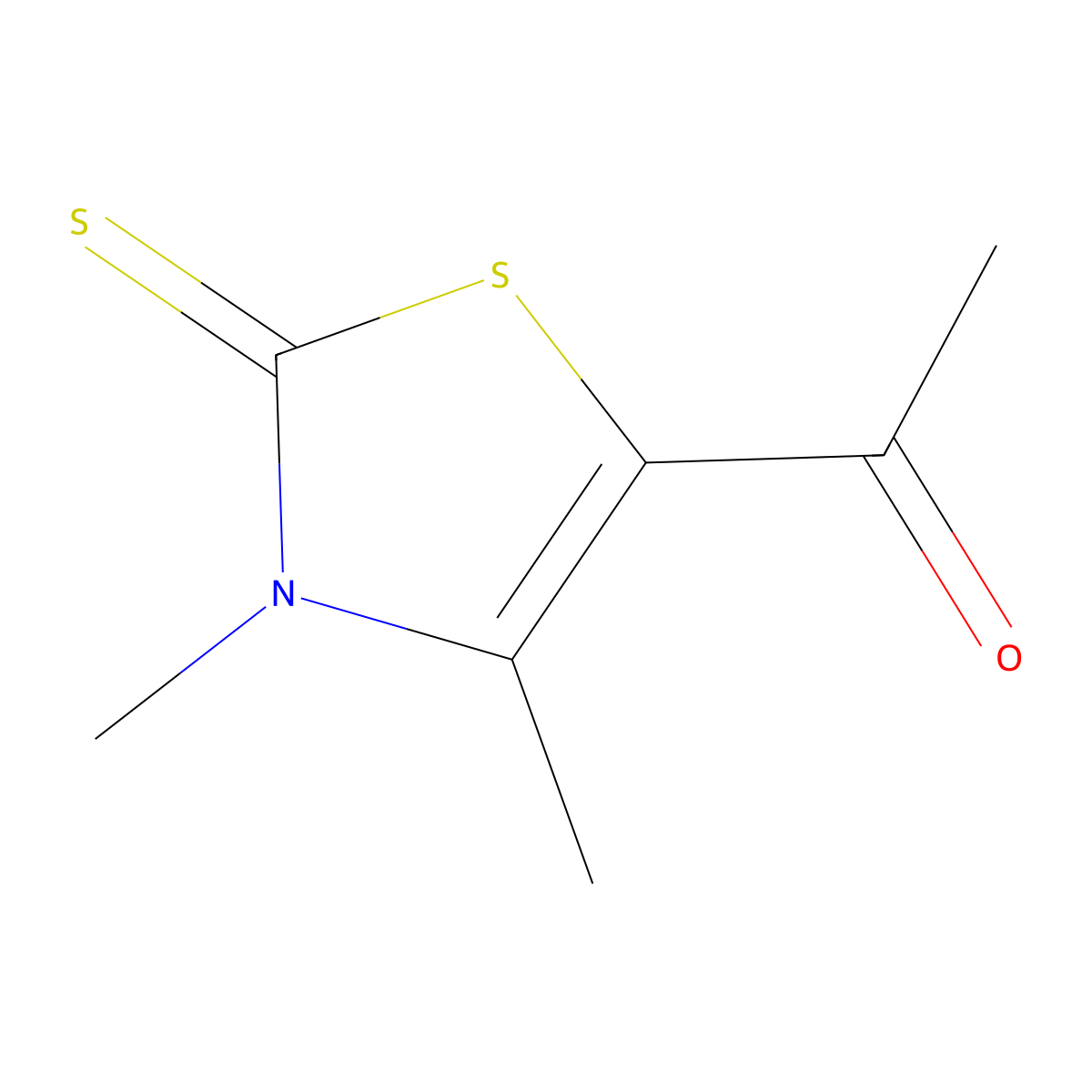 1-(3,4-Dimethyl-2-thioxo-2,3-dihydro-1,3-thiazol-5-yl)ethanone molecular structure, CAS 252010-03-0
