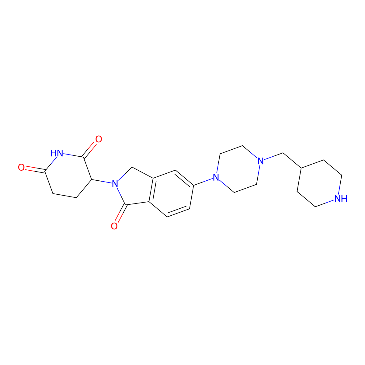3-(1-Oxo-5-(4-(piperidin-4-ylmethyl)piperazin-1-yl)isoindolin-2-yl)piperidine-2,6-dione molecular structure, CAS 2520105-46-6
