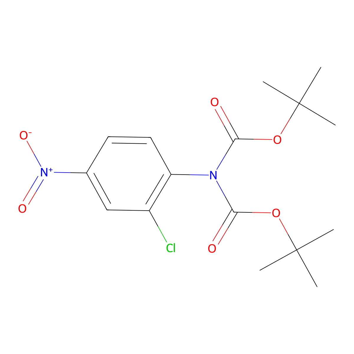 N,N-Diboc-2-chloro-4-nitroaniline molecular structure, CAS 252019-65-1