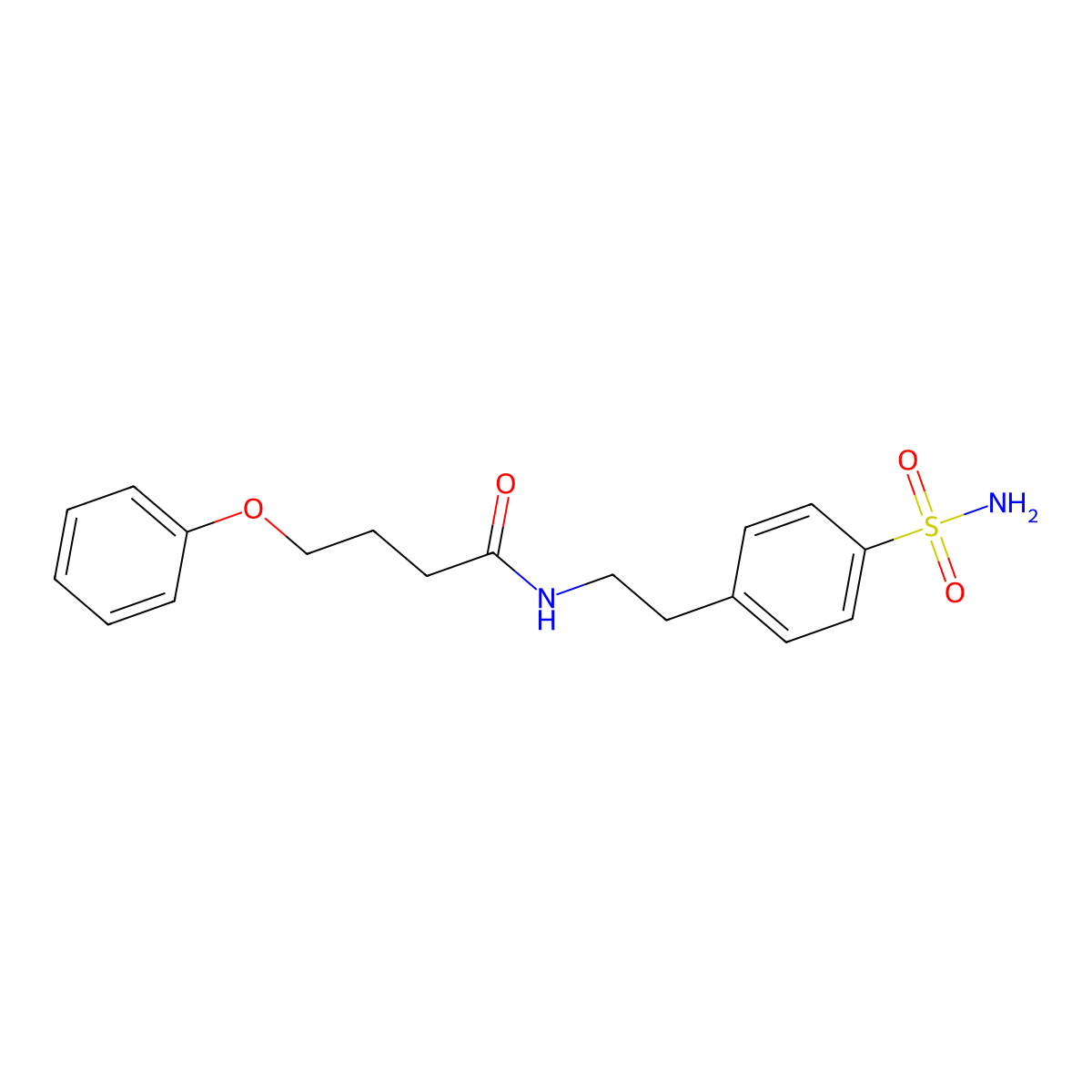 4-phenoxy-N-[2-(4-sulfamoylphenyl)ethyl]butanamide molecular structure, CAS 25202-59-9