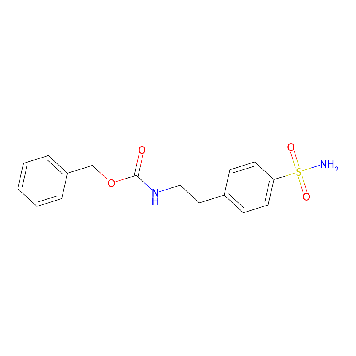 benzyl N-[2-(4-sulfamoylphenyl)ethyl]carbamate molecular structure, CAS 25202-60-2