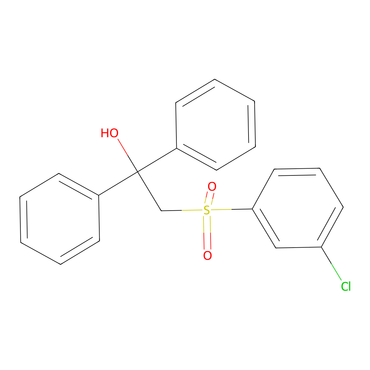 2-[(3-Chlorophenyl)sulfonyl]-1,1-diphenyl-1-ethanol molecular structure, CAS 252026-35-0