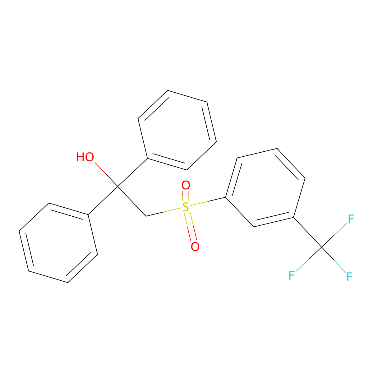 1,1-Diphenyl-2-{[3-(trifluoromethyl)phenyl]sulfonyl}-1-ethanol molecular structure, CAS 252026-38-3