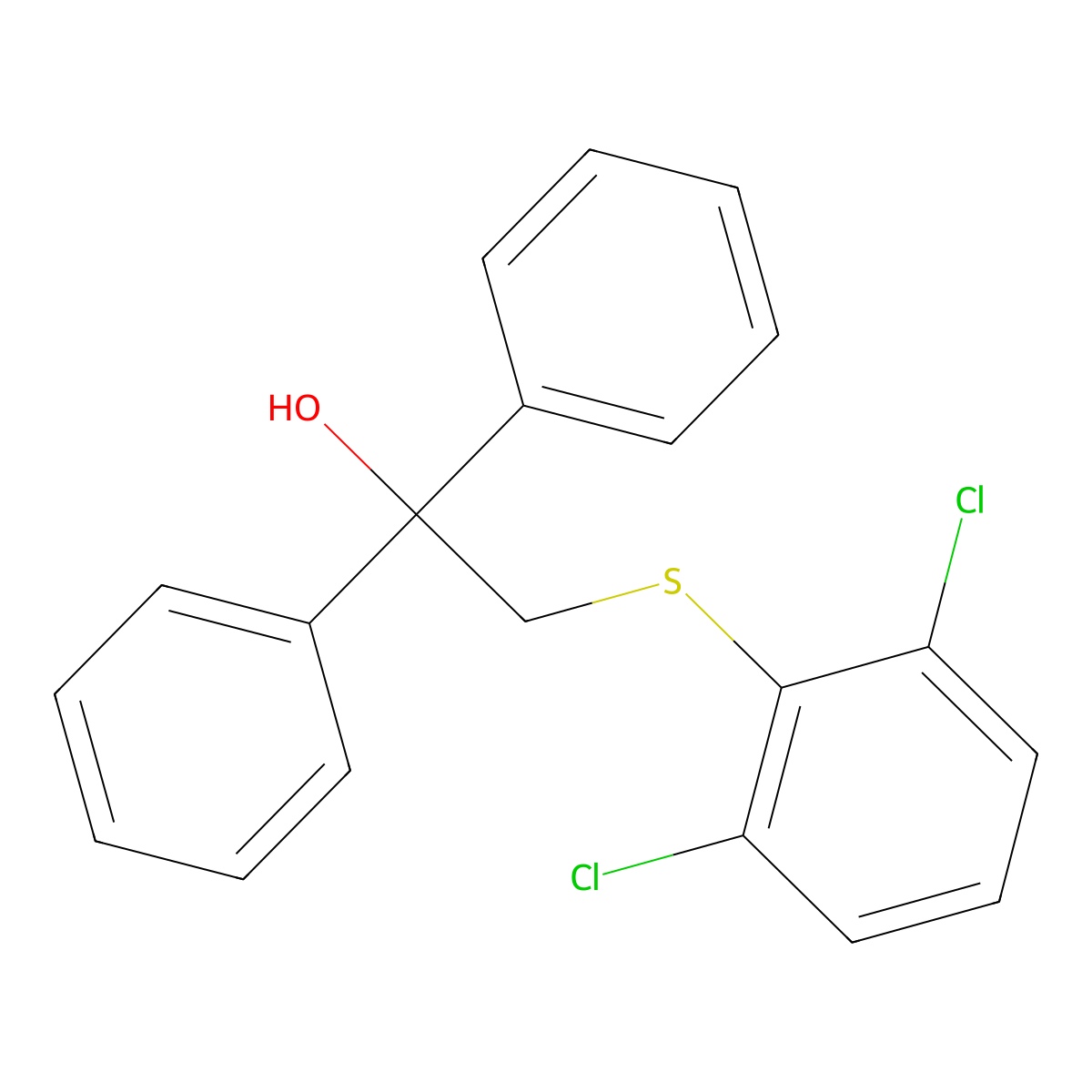 2-[(2,6-Dichlorophenyl)sulfanyl]-1,1-diphenyl-1-ethanol molecular structure, CAS 252026-42-9