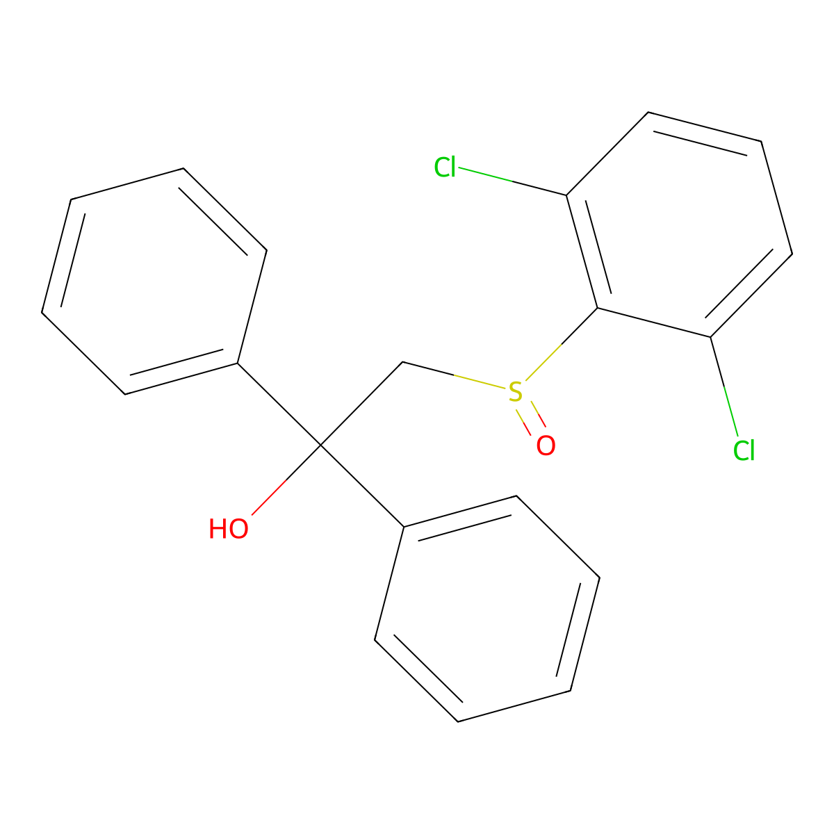2-[(2,6-Dichlorophenyl)sulfinyl]-1,1-diphenyl-1-ethanol molecular structure, CAS 252026-44-1