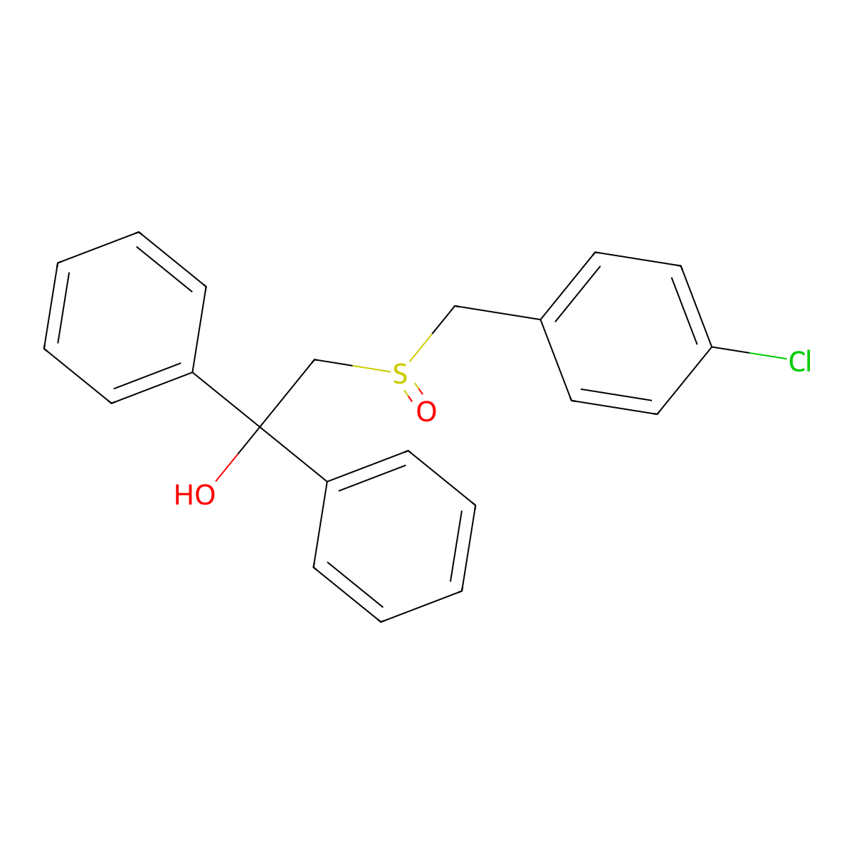 2-[(4-Chlorobenzyl)sulfinyl]-1,1-diphenyl-1-ethanol molecular structure, CAS 252026-50-9