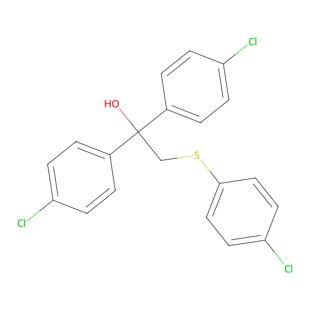 1,1-Bis(4-chlorophenyl)-2-[(4-chlorophenyl)sulfanyl]-1-ethanol molecular structure, CAS 252026-54-3