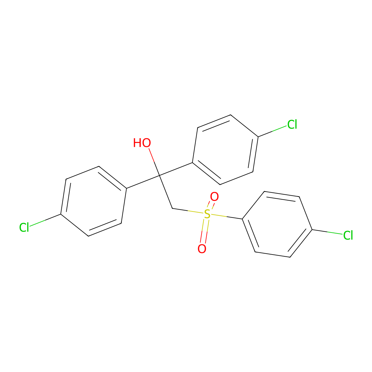 1,1-Bis(4-chlorophenyl)-2-[(4-chlorophenyl)sulfonyl]-1-ethanol molecular structure, CAS 252026-56-5