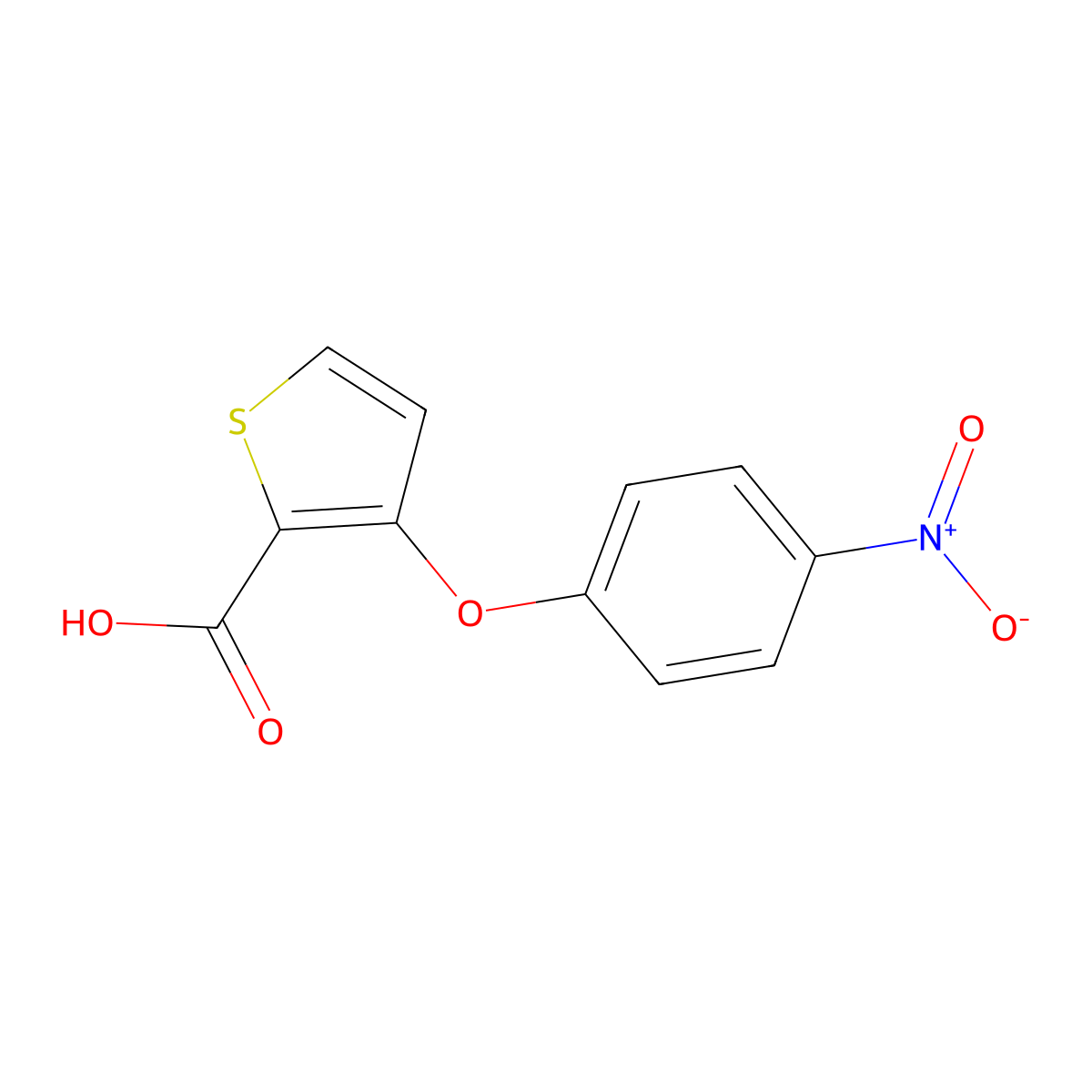 3-(4-nitrophenoxy)thiophene-2-carboxylic Acid molecular structure, CAS 252026-66-7