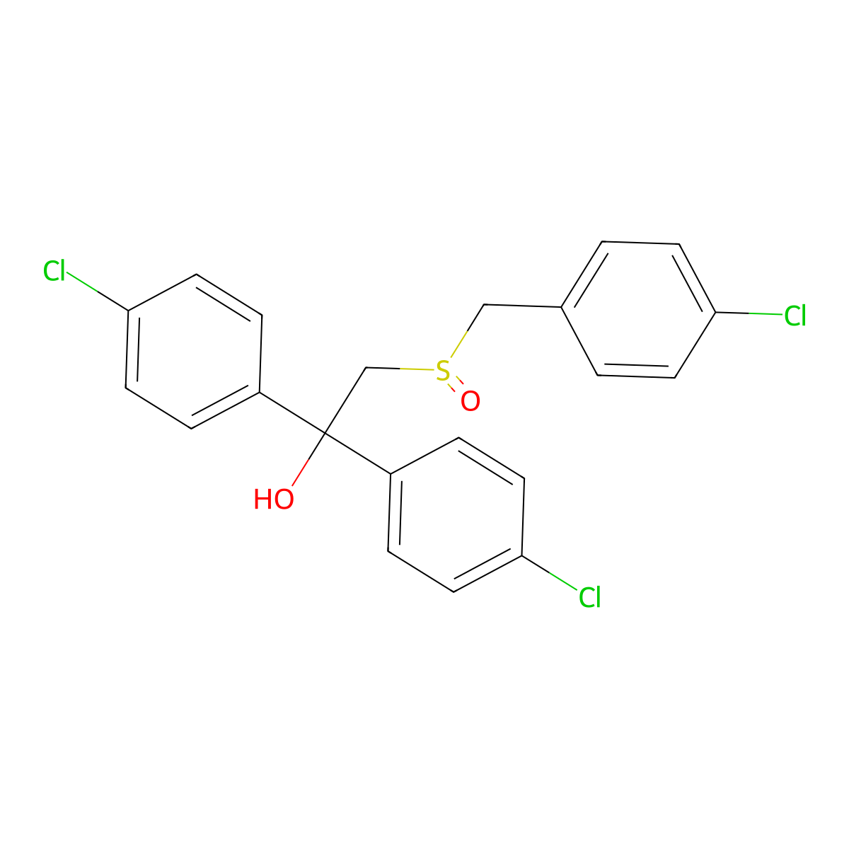 2-[(4-Chlorobenzyl)sulfinyl]-1,1-bis(4-chlorophenyl)-1-ethanol molecular structure, CAS 252026-70-3