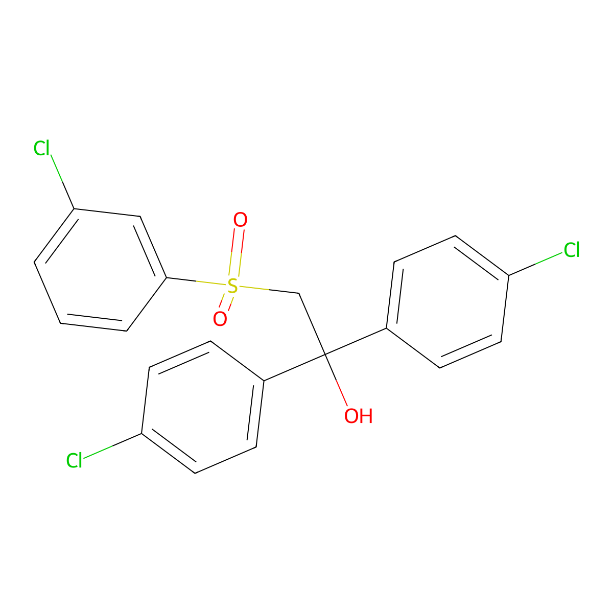 1,1-Bis(4-chlorophenyl)-2-[(3-chlorophenyl)sulfonyl]-1-ethanol molecular structure, CAS 252026-80-5