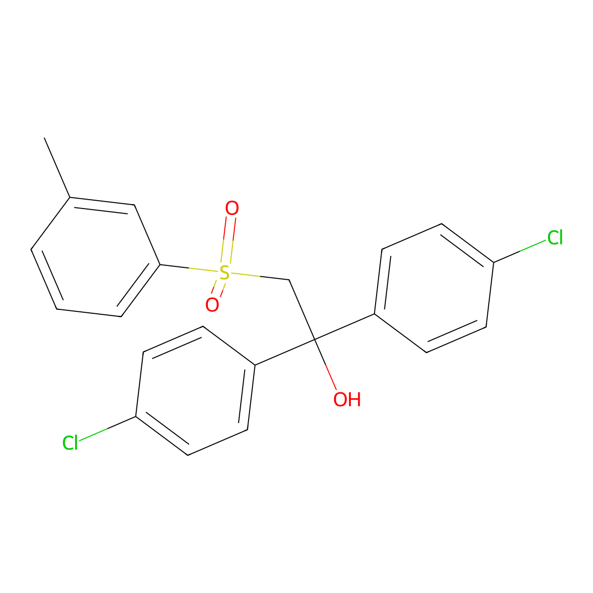 1,1-Bis(4-chlorophenyl)-2-[(3-methylphenyl)sulfonyl]-1-ethanol molecular structure, CAS 252026-82-7